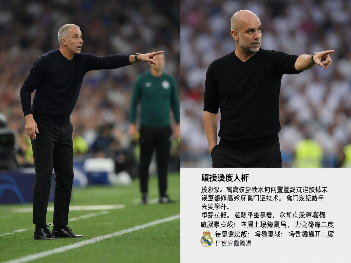 足球教练在场边指挥比赛的战术布置瞬间